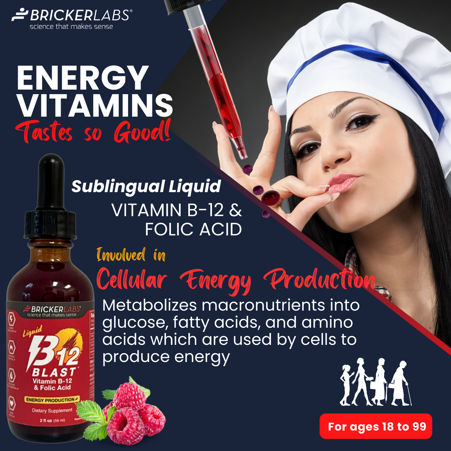 B-12 Blast® Vitamin B12 & Folic Acid - Sublingual Liquid Vitamin B12 - Energy Vitamins