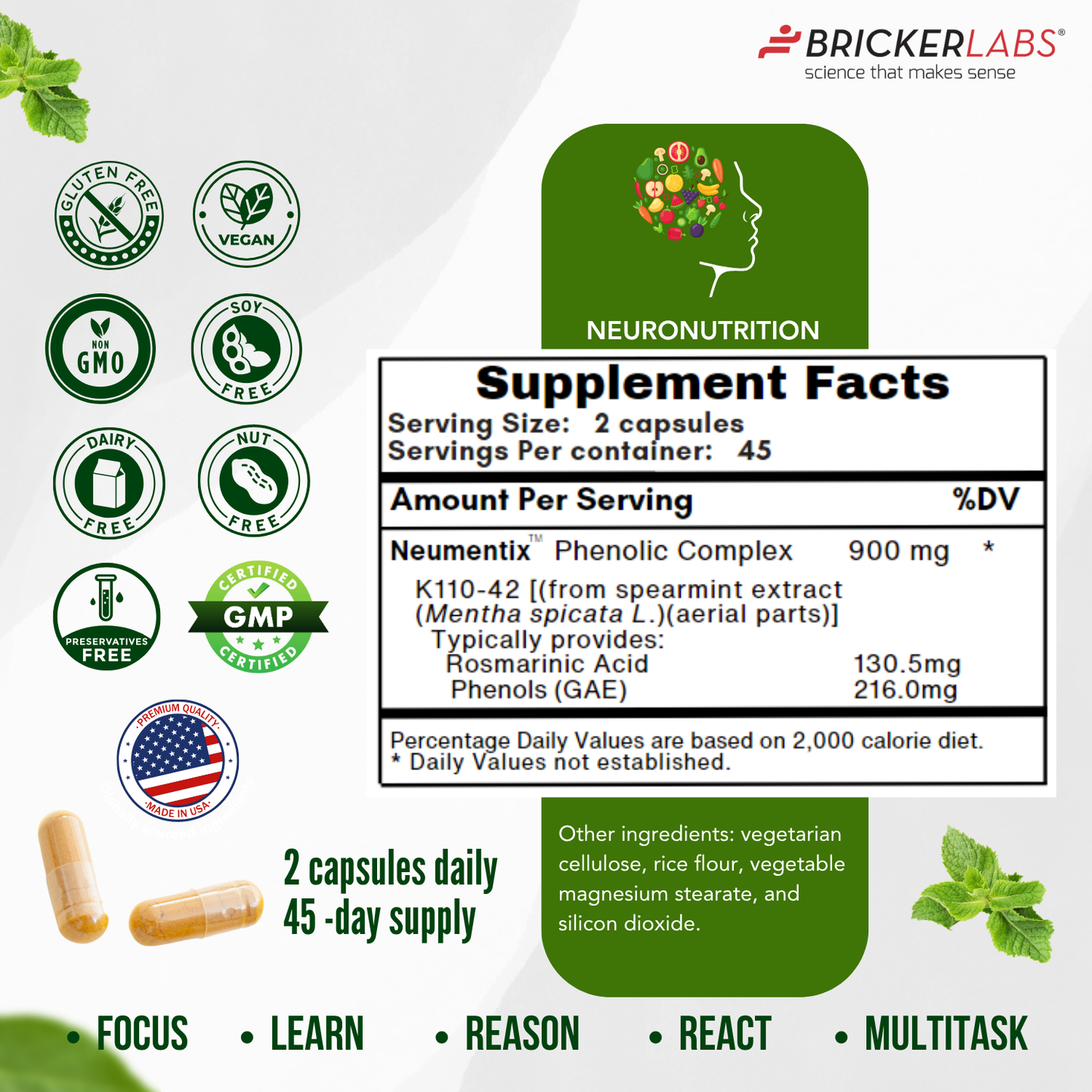 Brain Aid™ Memory Matters with Neumentix Brain Health Supplement