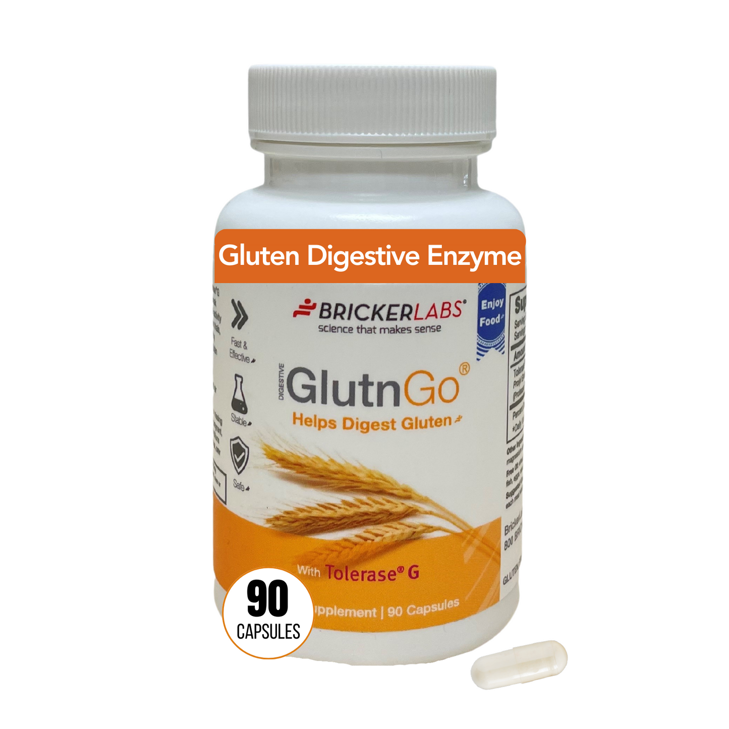 Bricker Labs Glutngo®  with Tolerase G 100mg, 90ct