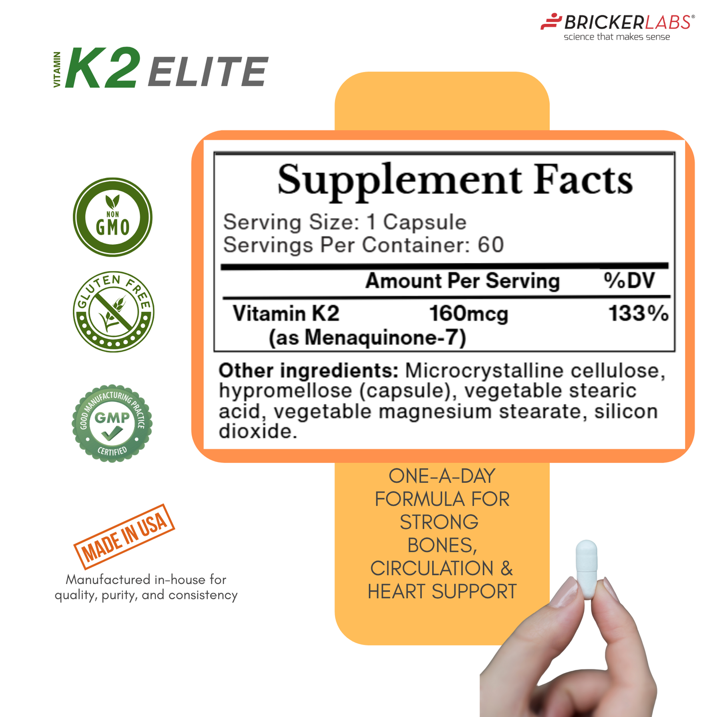 Vitamin K2 Elite – MK-7 Supplement 160mcg