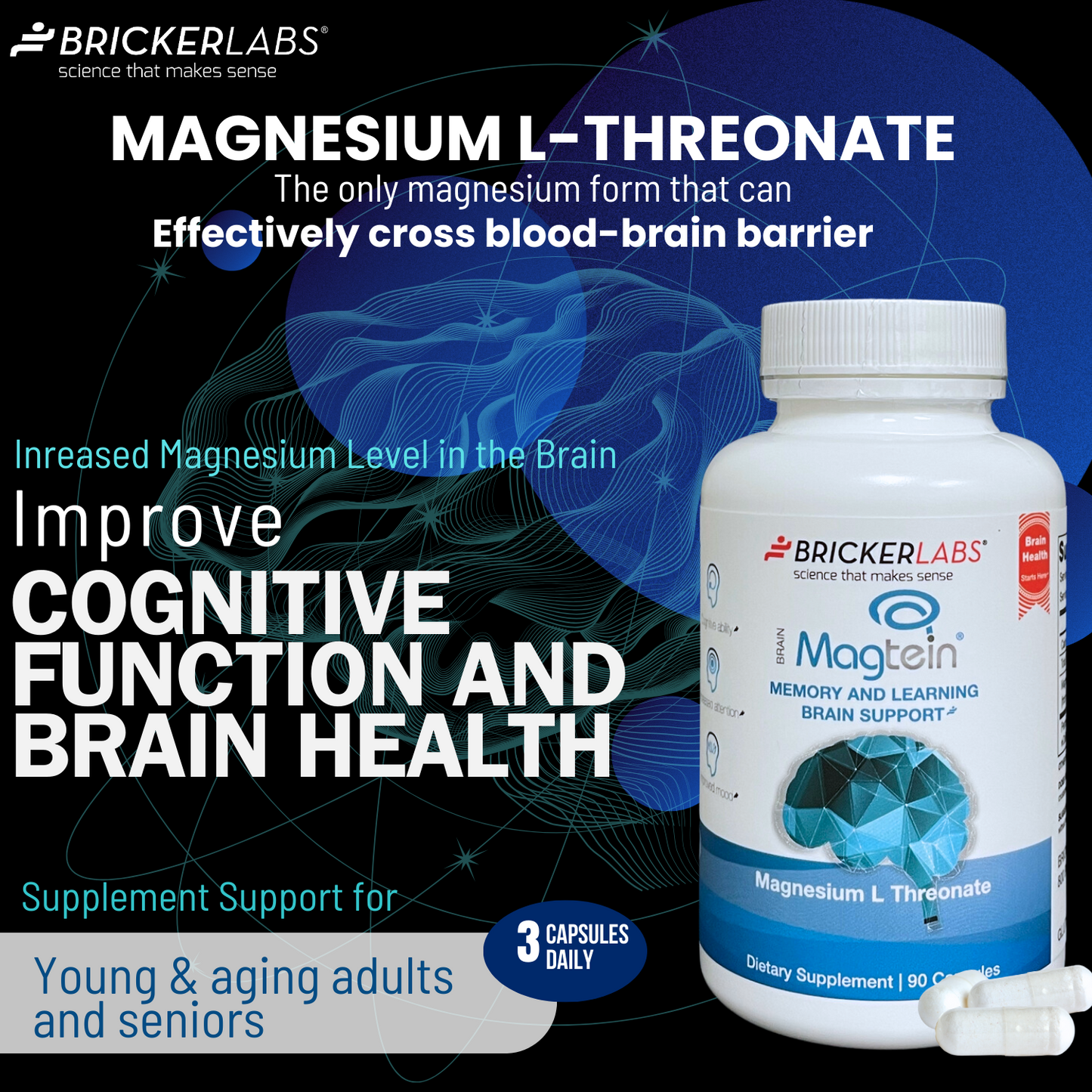 MAGTEIN® │Magnesium L Threonate - Memory and Learning Brain Health Supplement