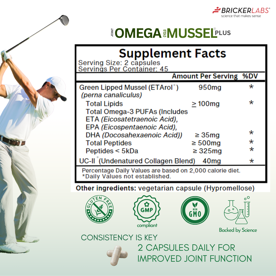 Omega Cyclo-Mussel Plus™ | Premium NZ Green Lipped Mussel plus UC-II 90ct