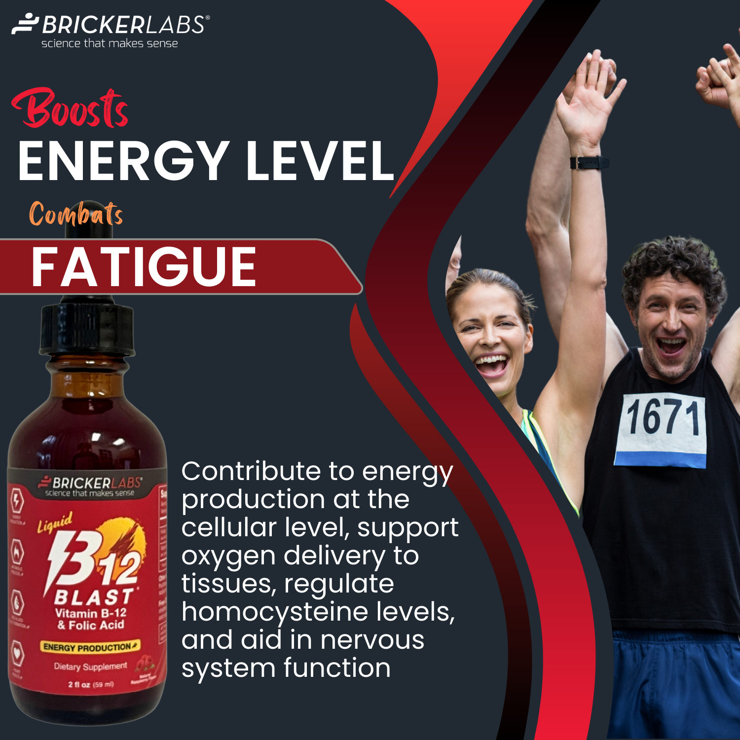 Bricker Labs Blast B12 Vitamin B12 & Folic Acid 2 fl oz Bricker Labs Blast B12 Vitamin B12 & Folic Acid 2 fl oz