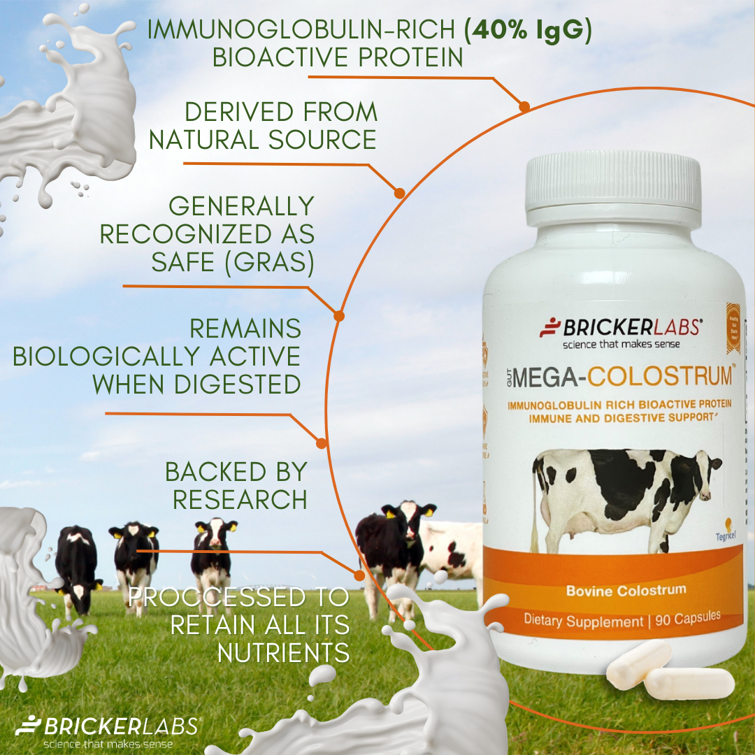 Mega-Colostrum Capsules, Gut Health, Immune Health, Healthy Skin & Hair 1000mg bovine colostrum 90 capsules