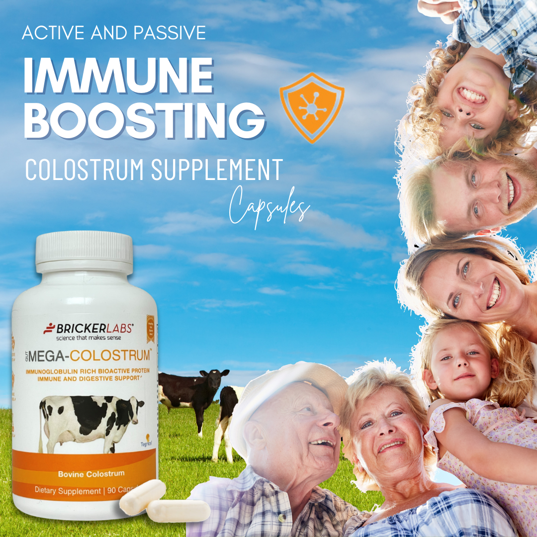 Mega-Colostrum Capsules, Gut Health, Immune Health, Healthy Skin & Hair 1000mg bovine colostrum 90 capsules