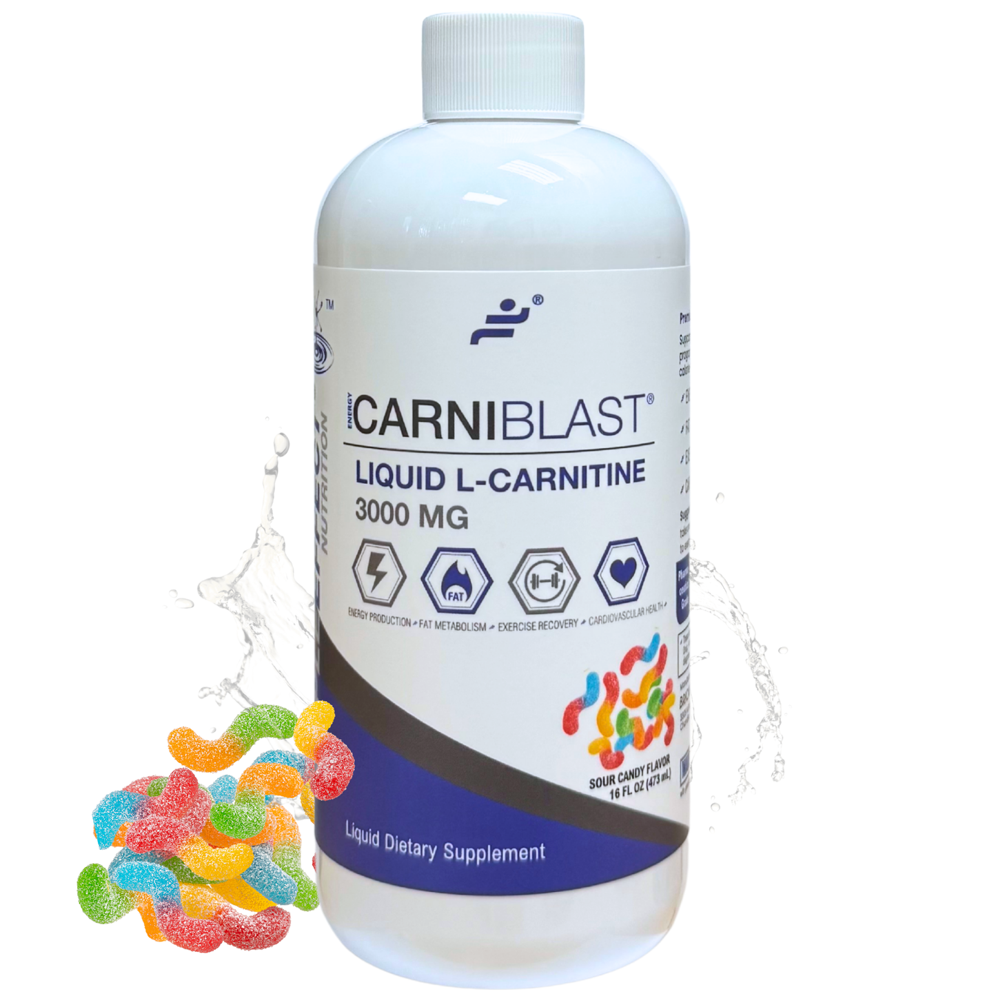 Bricker Labs CARNIBLAST Liquid L-Carnitine 3000mg plus GBB
