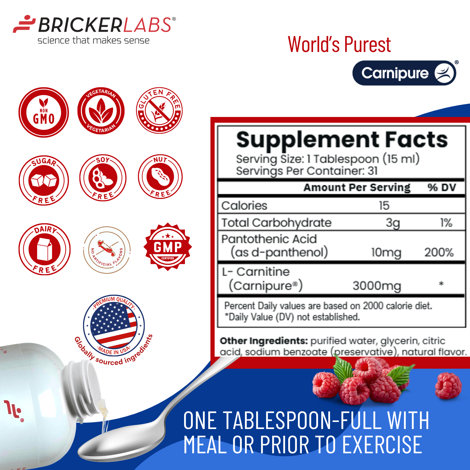 CarniBlast Liquid L-Carnitine 3000mg Energy Supplement Bricker Labs CarniBlast Liquid L-Carnitine 3000mg Energy Supplement Bricker Labs