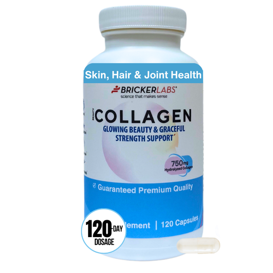 Collagen for Men & Women - Type I, III  Hydrolyzed Collagen Supplement 750mg, 1 collagen capsule daily - 120 servings