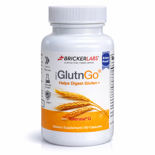 Bricker Labs GlutnGo  with Tolerase G 100mg, 90ct