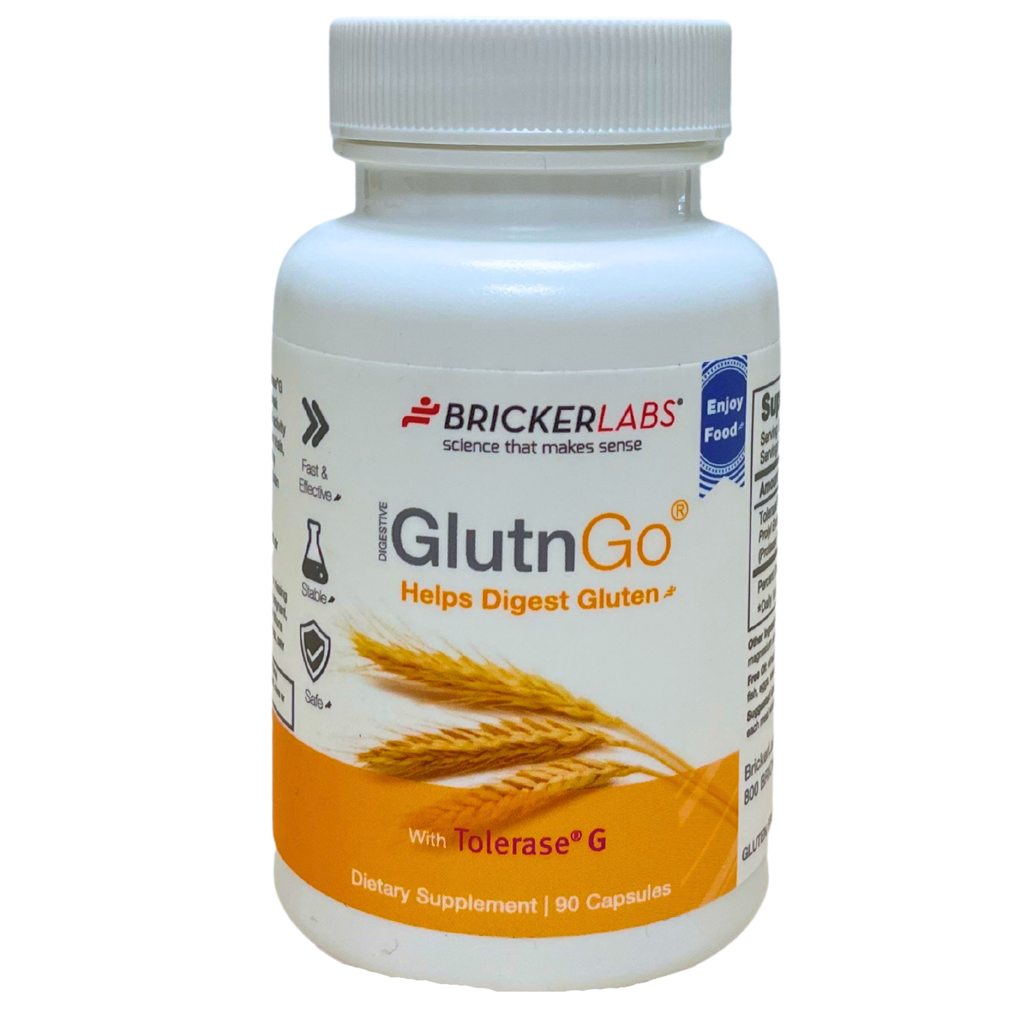 Bricker Labs GlutnGo  with Tolerase G 100mg, 90ct