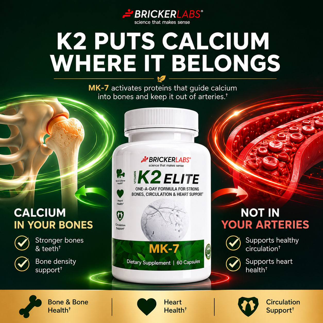 Vitamin K2 Elite – MK-7 Supplement 160mcg