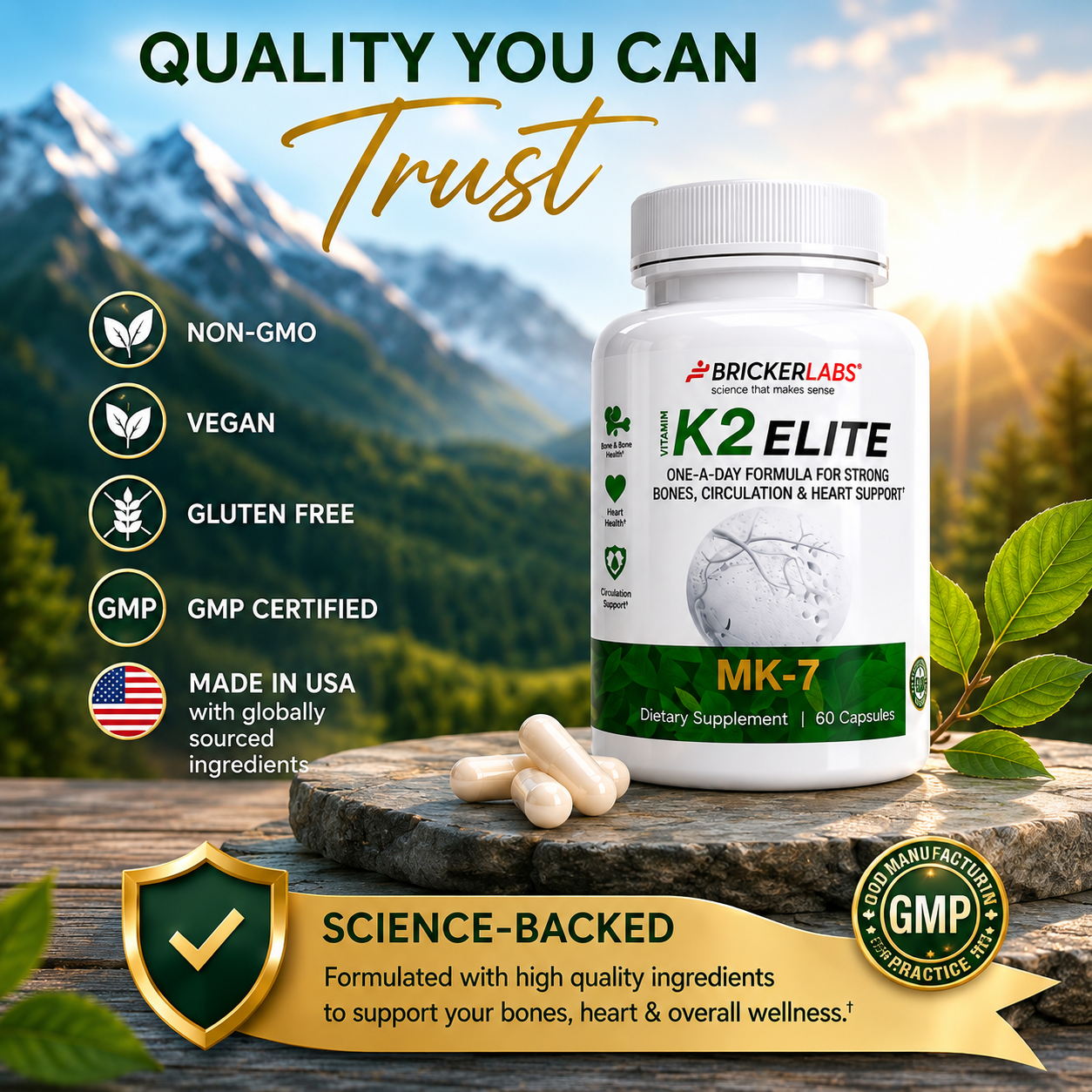 Vitamin K2 Elite – MK-7 Supplement 160mcg