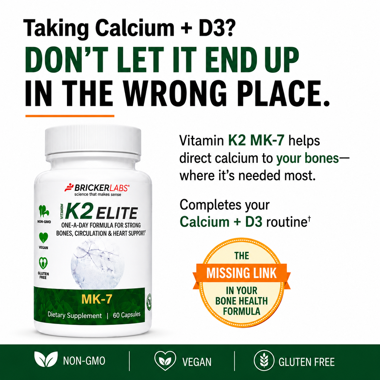Vitamin K2 Elite – MK-7 Supplement 160mcg