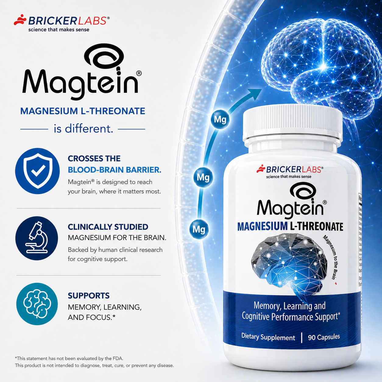 MAGTEIN │Magnesium L Threonate - Memory and Learning Brain Health Supplement