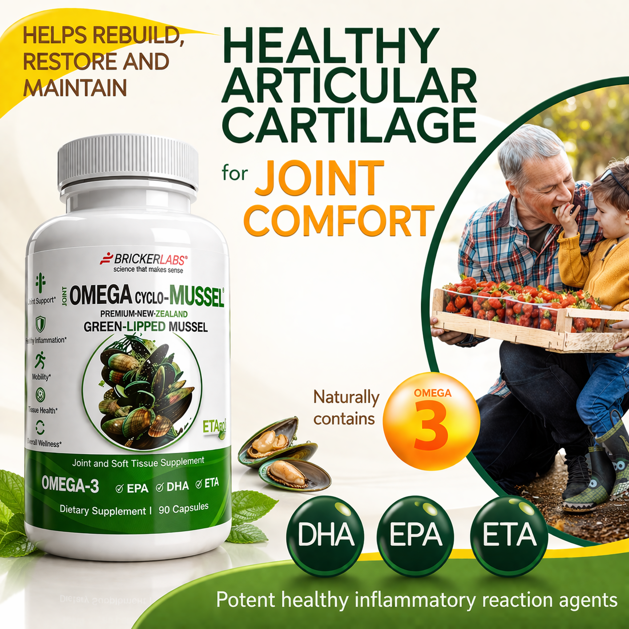 Omega Cyclo - Mussel │Premium New Zealand Green Lipped Mussel Joint Health Supplement