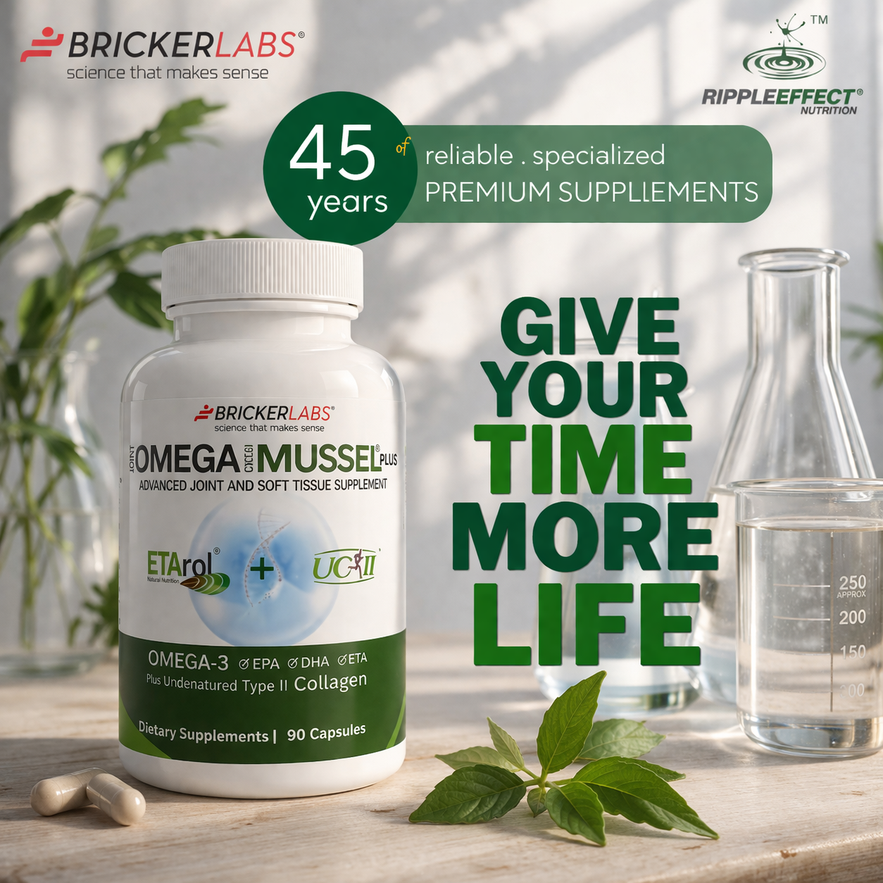 Omega Cyclo-Mussel Plus™ | Premium NZ Green Lipped Mussel plus UC-II 90ct