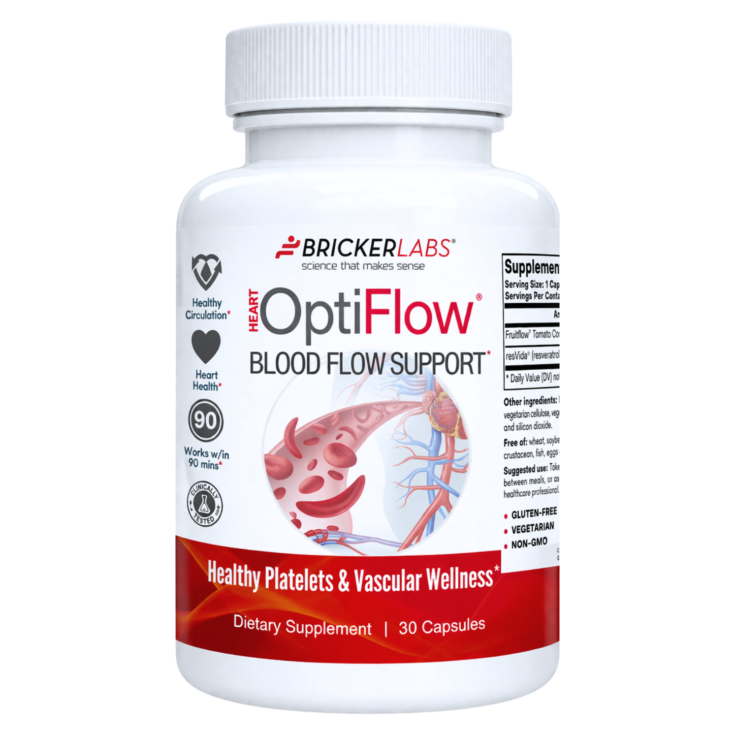 OptiFlow Blood Circulation Vitamins, Naturally Supports Healthy Blood Flow. Blood Optimizer Supplement
