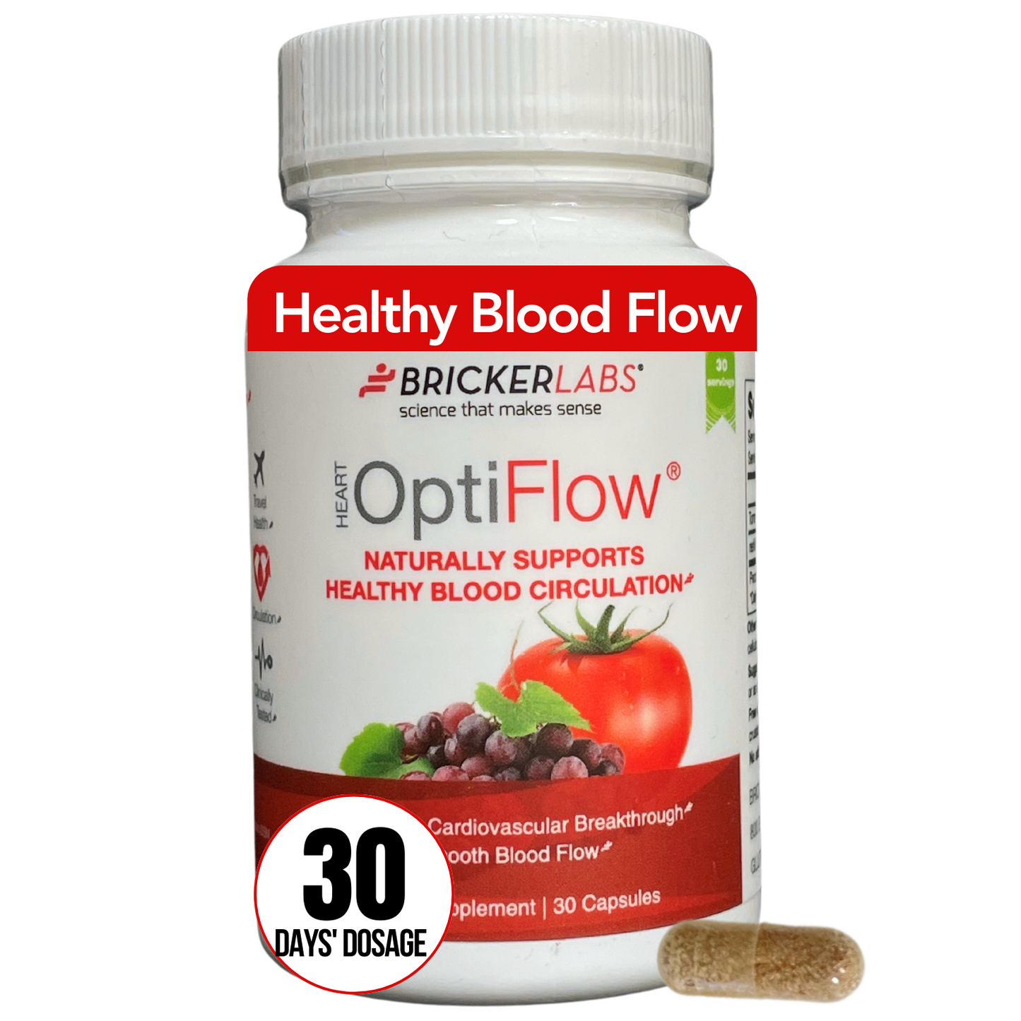 OptiFlow Blood Circulation Vitamins, Naturally Supports Healthy Blood Flow. Blood Optimizer Supplement