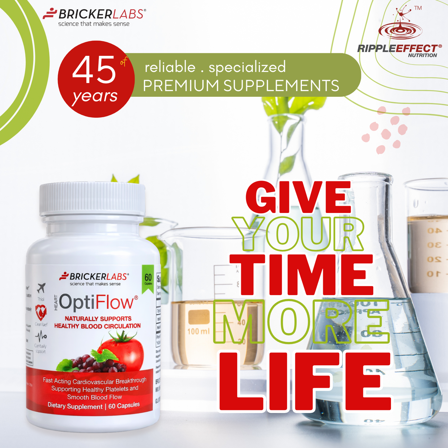 OptiFlow Blood Circulation Vitamins, Naturally Supports Healthy Blood Flow. Blood Optimizer Supplement