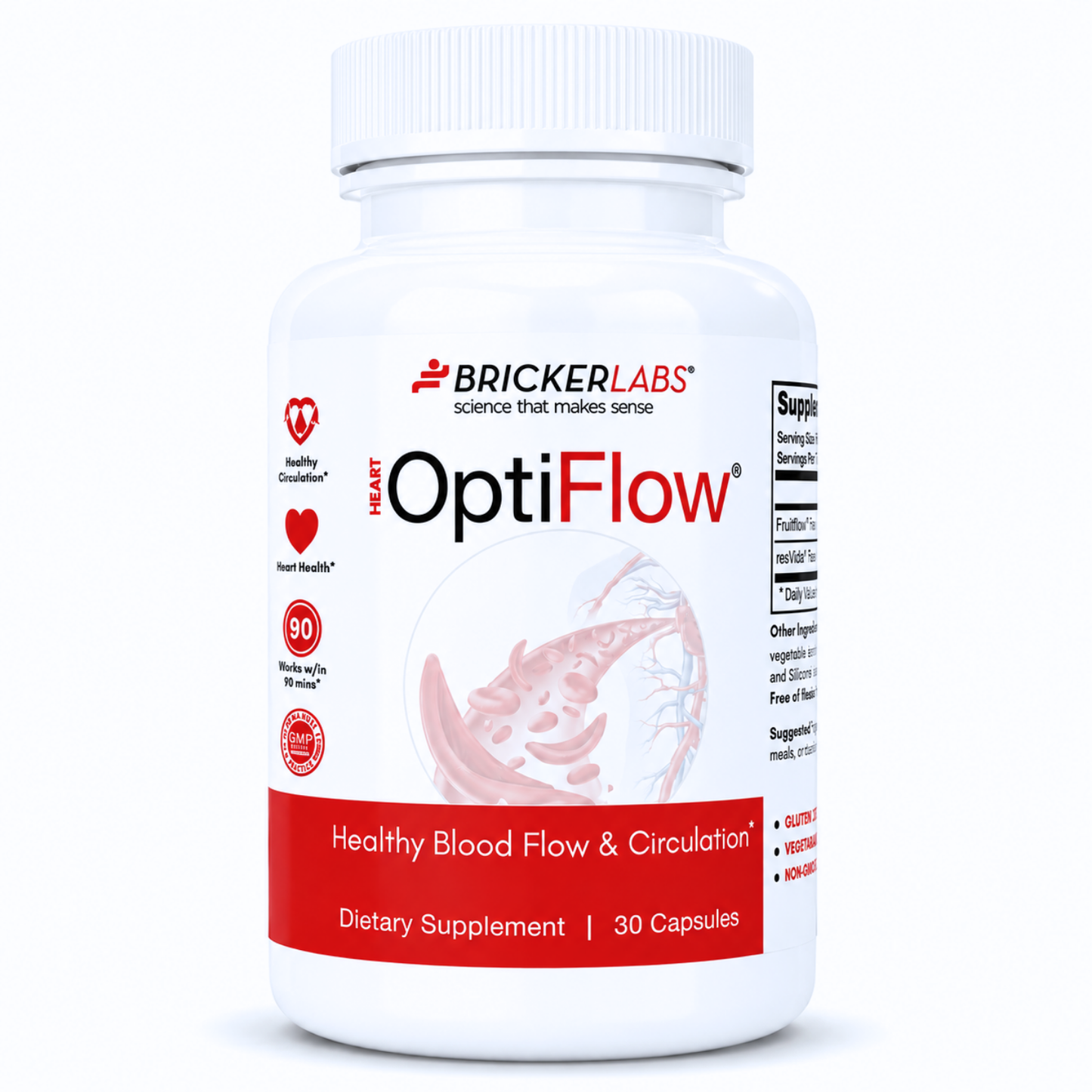 OptiFlow Blood Circulation Vitamins, Naturally Supports Healthy Blood Flow. Blood Optimizer Supplement