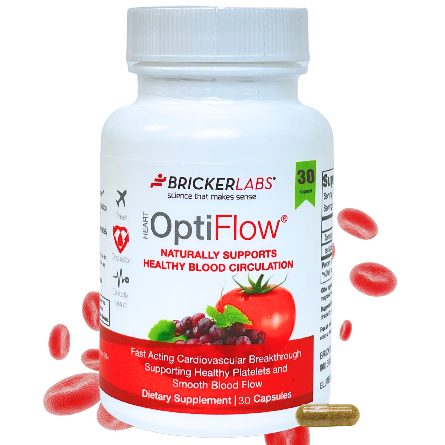 OptiFlow Blood Circulation Vitamins, Naturally Supports Healthy Blood Flow. Blood Optimizer Supplement